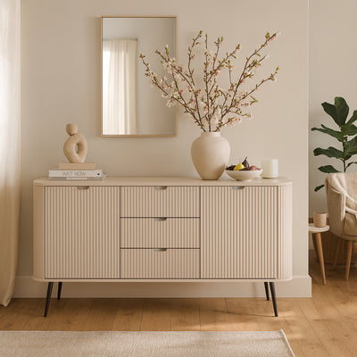 Eva Sideboard with Doors and Drawers 168x87, Modern Style – in a room setting