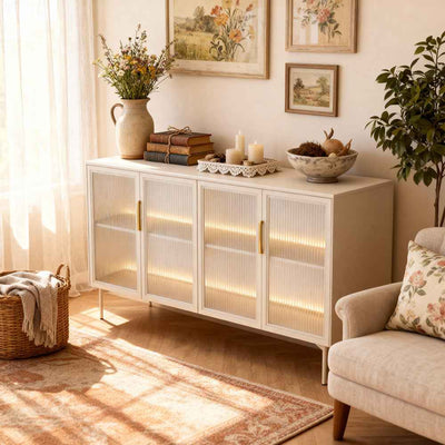 Komoda Lummer 181x83 z drzwiami w stylu eleganckim – w aranżacji wnętrza