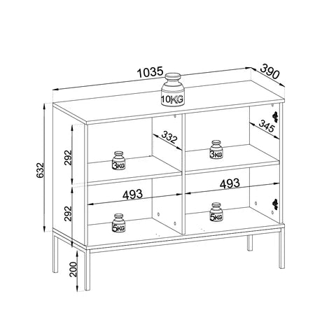 Komoda Lampy z drzwiami 104x83 w stylu loft – zdjęcie 9