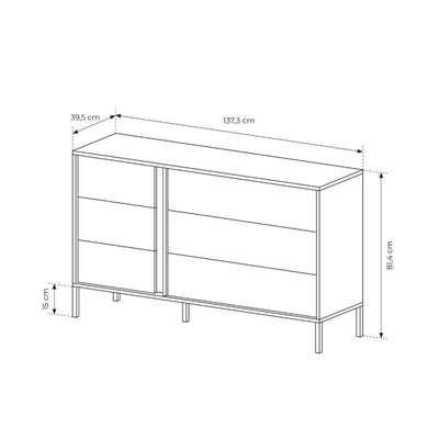 Komoda Dust 137x81 z 6 szufladami w stylu minimalistycznym – zdjęcie 6