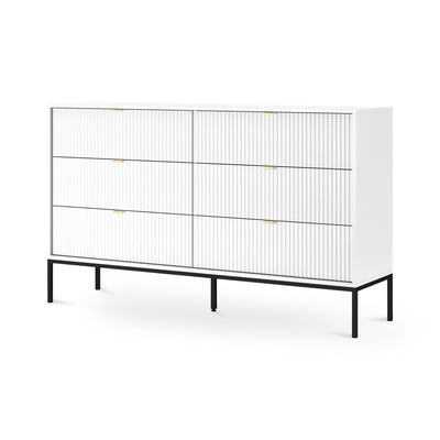 Komoda z szufladami 154x91 w stylu glamour | Roza Biały Czarny