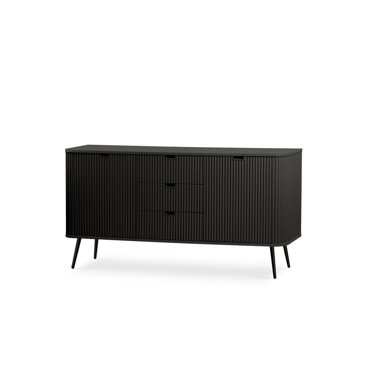 Eva Sideboard with Doors and Drawers 168x87, Modern Style – Black