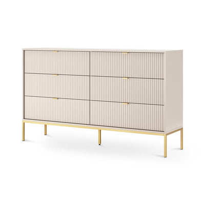 Komoda z szufladami 154x91 w stylu glamour | Roza Kaszmir Złota