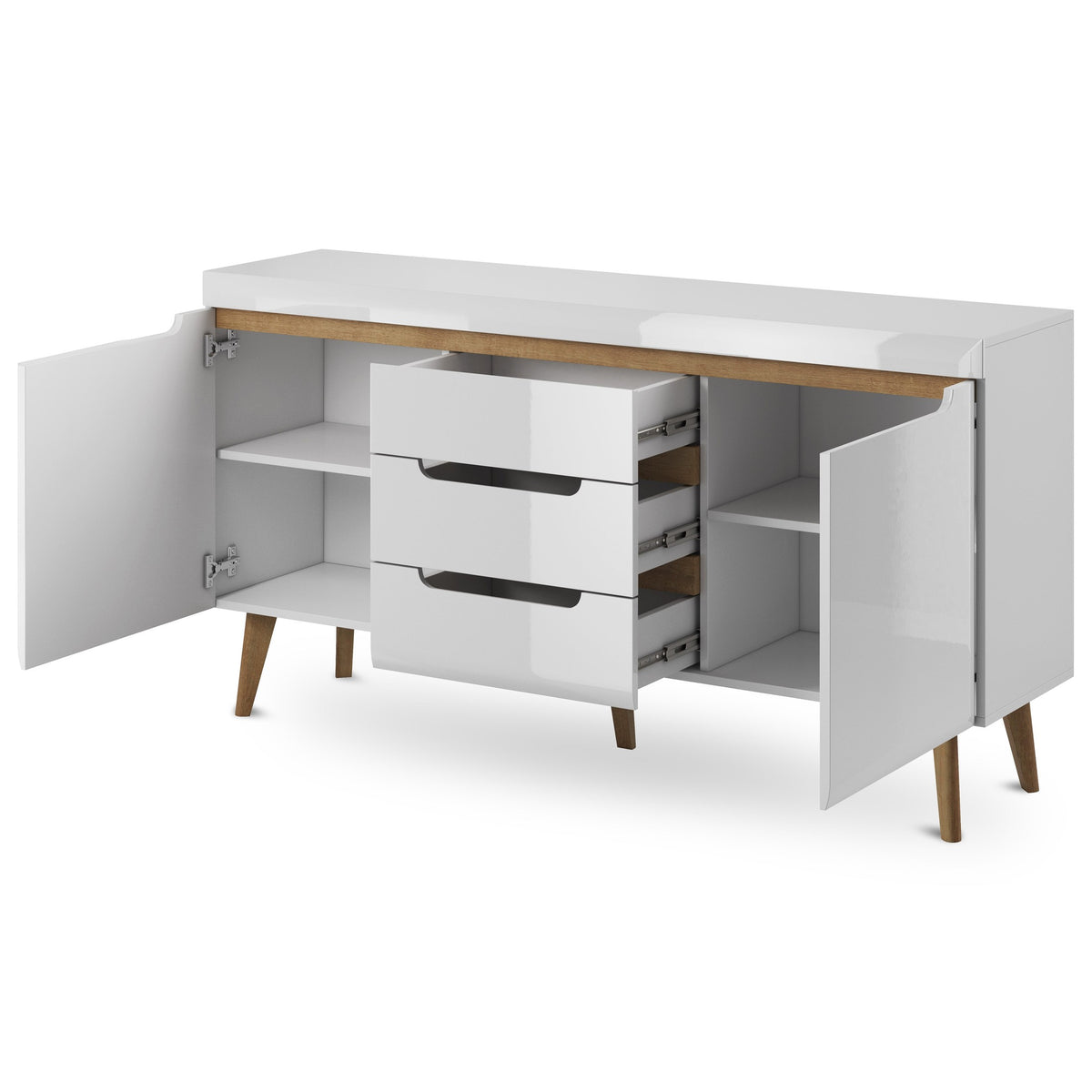 Komoda Trava z szufladami i szafkami 160x83 w stylu skandynawskim – zdjęcie 3