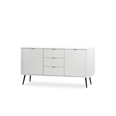 Eva Sideboard with Doors and Drawers 168x87, Modern Style – White, Black