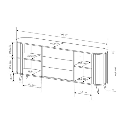 Komoda z drzwiami przesuwnymi i szufladami 196x82 w stylu nowoczesnym | Llovia