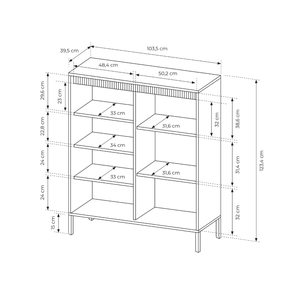 Komoda Senra 3-drzwiowa 104x123 w stylu japandi – zdjęcie 6