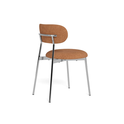 Dotto Chair 47x79 Terracotta with angled back – chrome-plated handle beneath the backrest, a modern retro-style chair