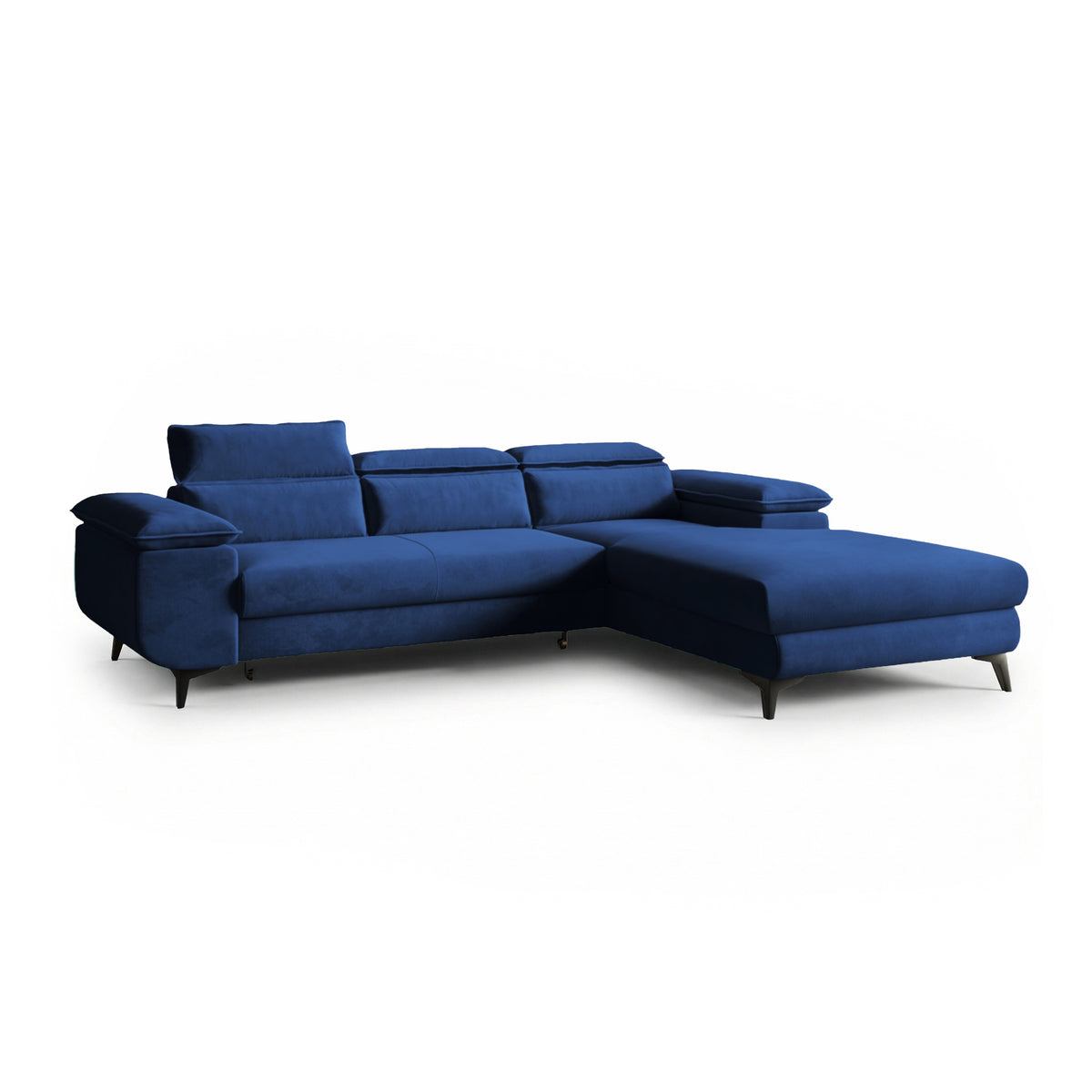 Bessi corner sofa, 276x205, right-hand, Ink Navy (MONOLITH 77) with headrests – corner sofa bed