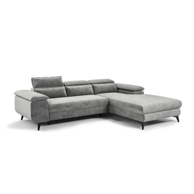 Bessi corner sofa, 276x205, right-hand, Ash Mist (MONOLITH 84) – chaise longue on the right, angled view