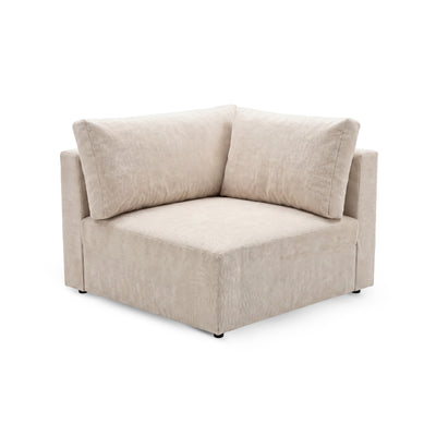 Iskeli Plus Creamy Taupe (ARAGON 03) corner module – 108 × 108 cm module with two backrest cushions
