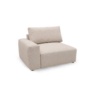 Iskeli Plus Creamy Taupe (ARAGON 03) module with armrest – 128 × 109 cm module, modular corner sofa