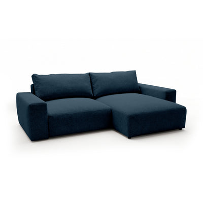 Iskeli modular corner sofa, Ink Granite (ARAGON 74), right-hand version, angled view – corner sofa with ottoman in Aragon fabric