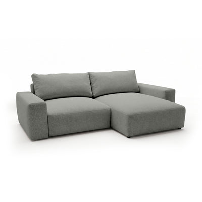 Iskeli modular corner sofa, Steel Grey (ARAGON 83), right-hand version, angled view – corner sofa with ottoman in Aragon fabric