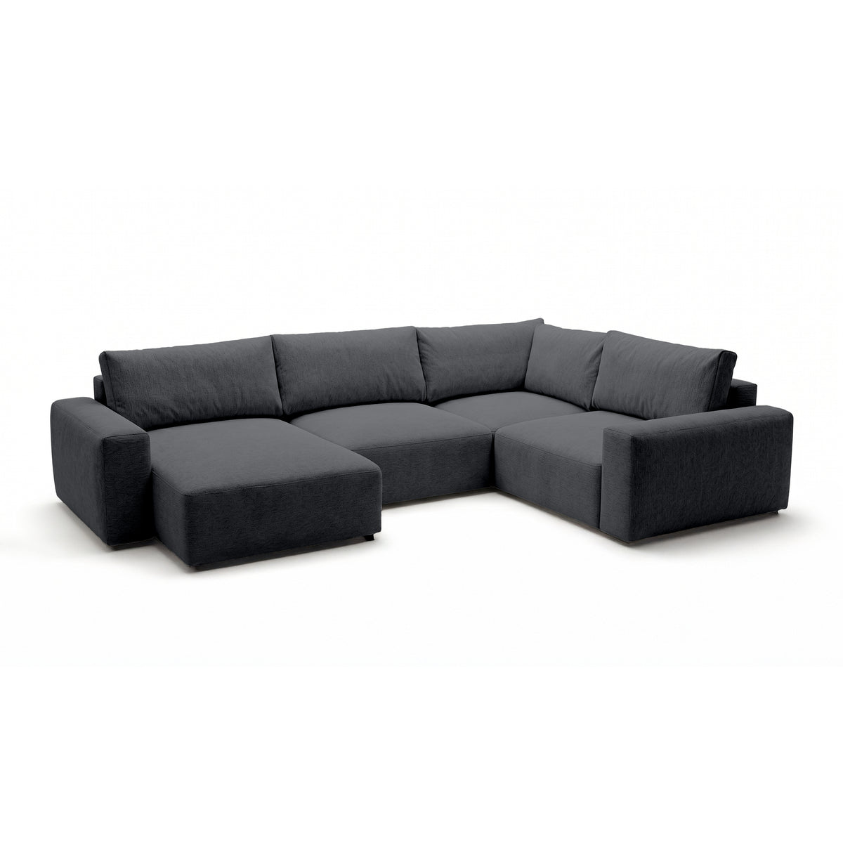 UL Iskeli Plus 341 cm modular corner sofa Dark Ash (ARAGON 93) left-hand at an angle – large corner sofa in Aragon fabric