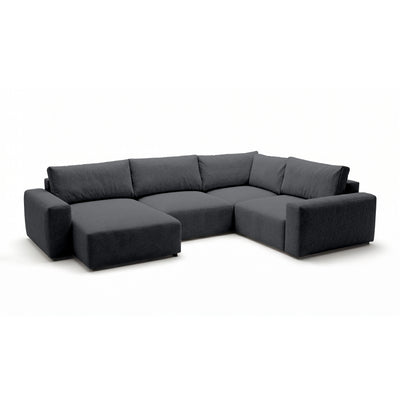 UL Iskeli Plus 341 cm modular corner sofa Dark Ash (ARAGON 93) left-hand at an angle – large corner sofa in Aragon fabric