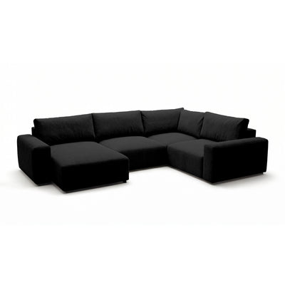 UL Iskeli Plus 341 cm modular corner sofa Raven's Depth (ARAGON 99) left-hand at an angle – large corner sofa in Aragon fabric