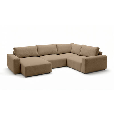 UL Iskeli Plus 341 cm modular corner sofa Nutty Beige (ARAGON 14) left-hand at an angle – large corner sofa in Aragon fabric