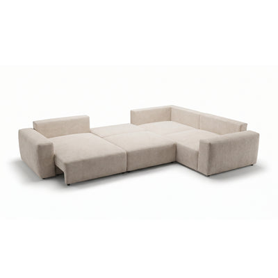UL Iskeli Plus modular corner sofa Creamy Taupe (ARAGON 03) left-hand unfolded – corner sofa for everyday sleeping