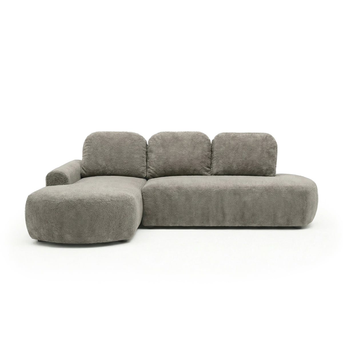 Moluni corner sofa, 263 cm, Smoky Walnut (BELLINI 02), left-hand version – plush living room corner sofa
