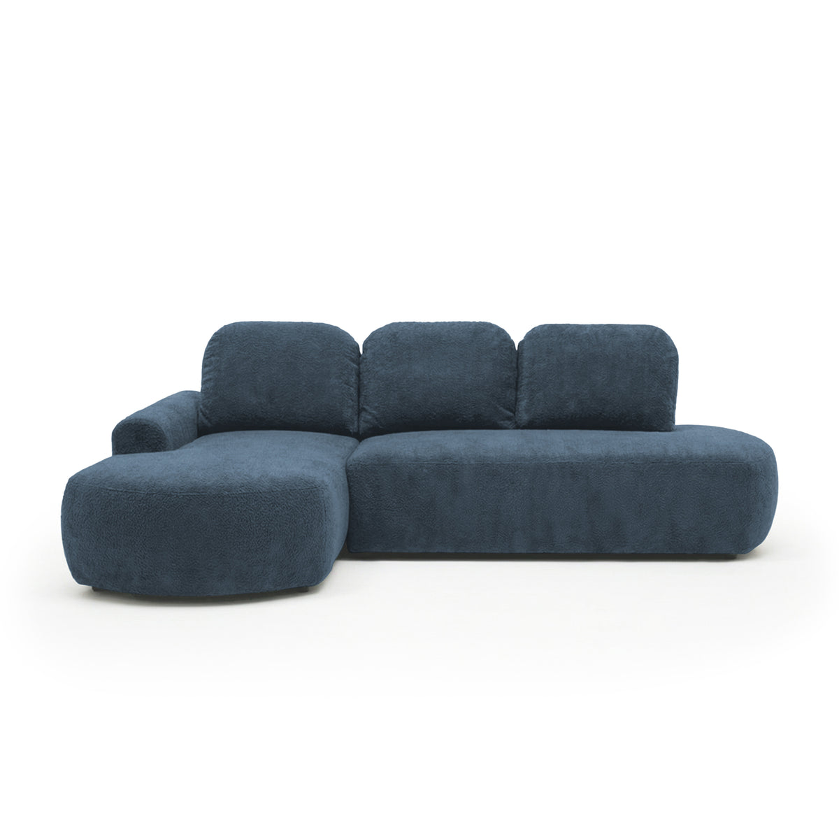 Moluni corner sofa, 263 cm, Navy Rock (BELLINI 18), left-hand version – L-shaped corner sofa with soft cushions