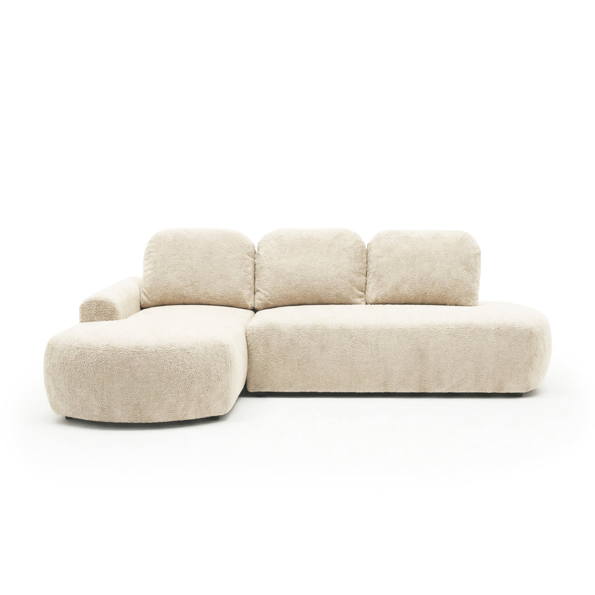 Moluni corner sofa, 263 cm, Linen Stone (BELLINI 20), left-hand version – four-seater corner sofa