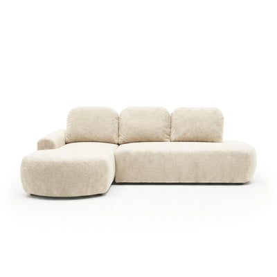 Moluni corner sofa, 263 cm, Linen Stone (BELLINI 20), left-hand version – four-seater corner sofa