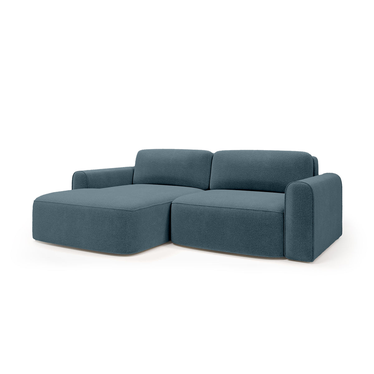 Saniri corner sofa left-sided in Steel Blue (CASTEL 74) – upholstered corner sofa