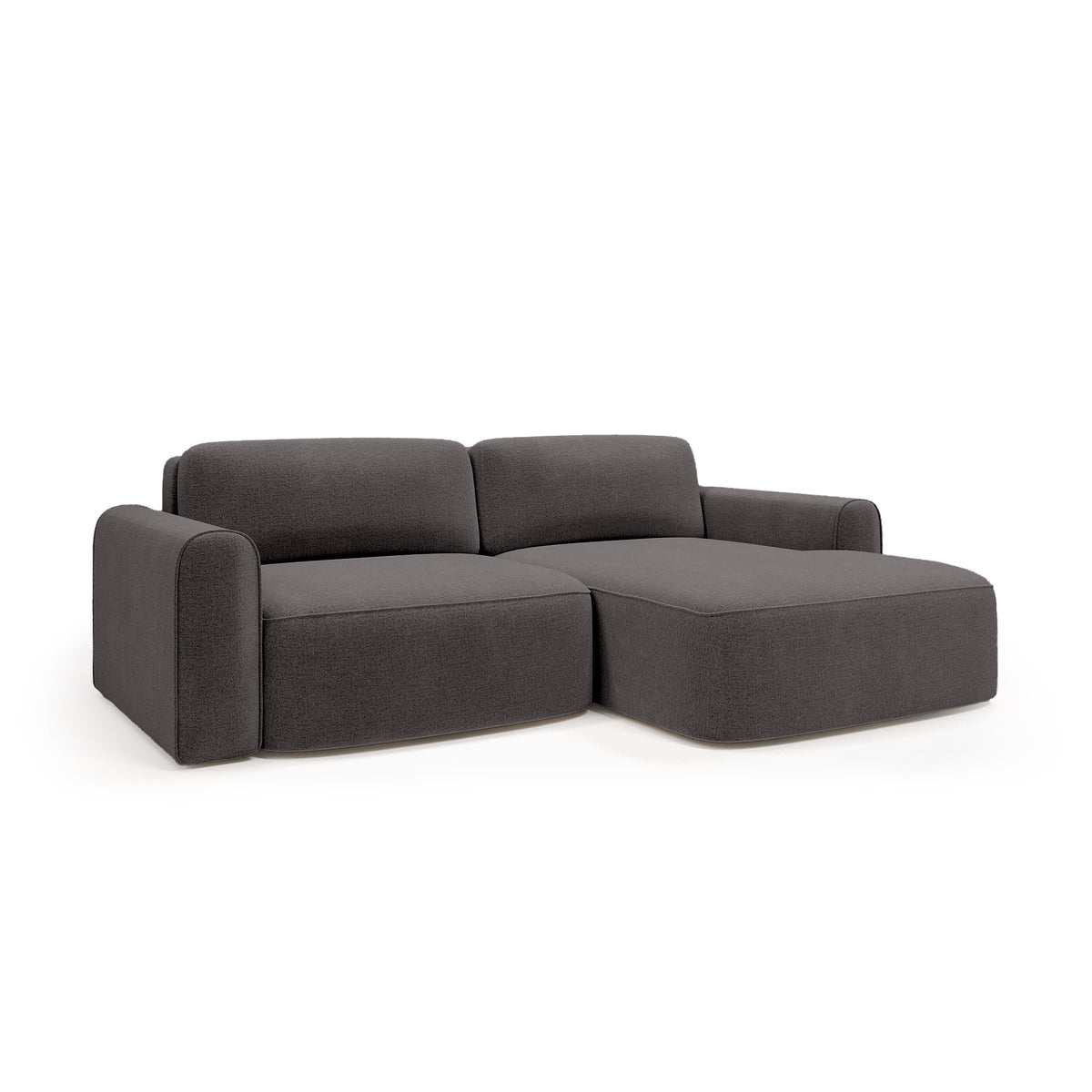 Saniri corner sofa right-sided in Dark Sepia (CASTEL 93) – upholstered corner sofa