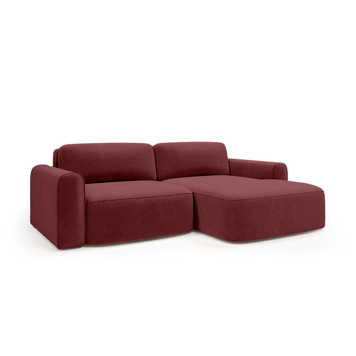 Saniri corner sofa right-sided in Dark Ruby (CASTEL 59) – upholstered corner sofa