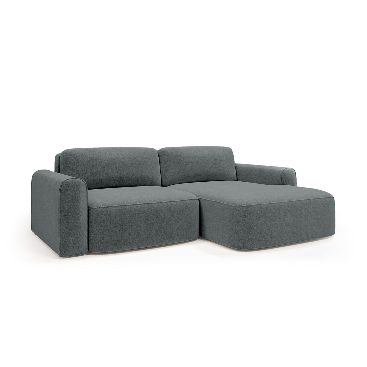 Saniri corner sofa right-sided in Granite Shadow (CASTEL 90) – upholstered corner sofa