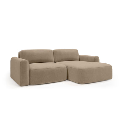 Saniri corner sofa right-sided in Walnut Linen (CASTEL 15) – upholstered corner sofa