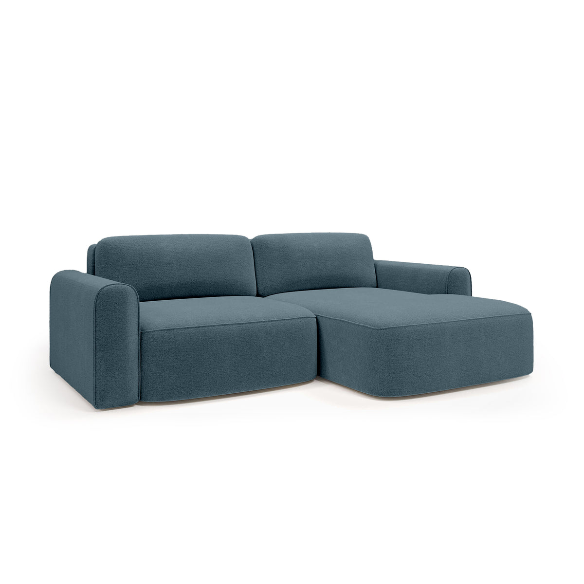 Saniri corner sofa right-sided in Steel Blue (CASTEL 74) – upholstered corner sofa