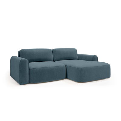 Saniri corner sofa right-sided in Steel Blue (CASTEL 74) – upholstered corner sofa