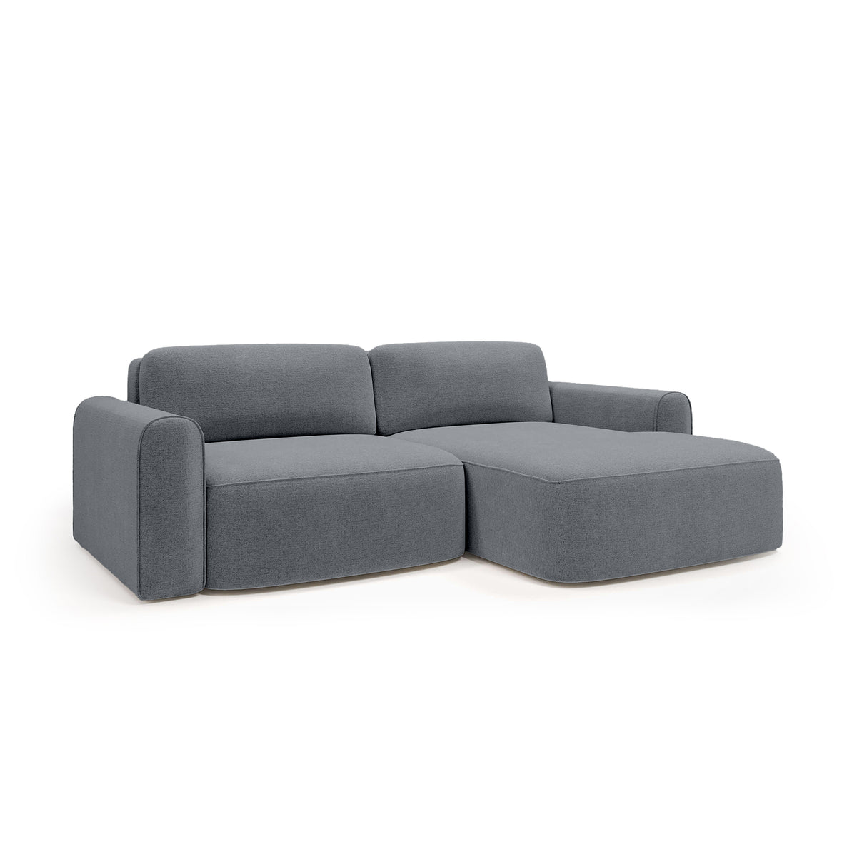Saniri corner sofa right-sided in Blue-Gray Matte (CASTEL 91) – upholstered corner sofa