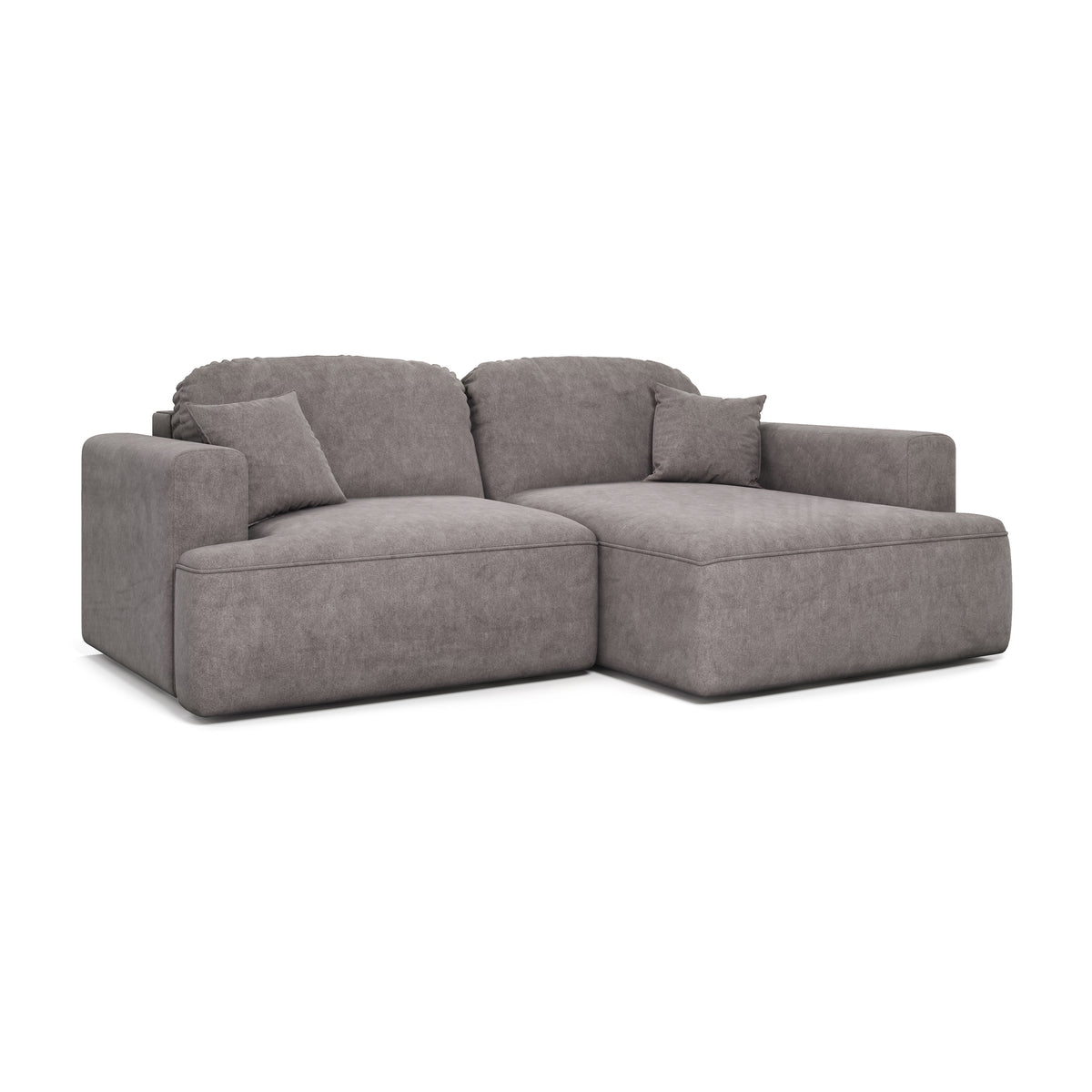 Senvali corner sofa 240 cm in Muted Purple (CLOUD 82), right-hand version – corner sofa with large cushions, angled view