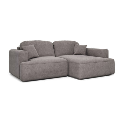 Senvali corner sofa 240 cm in Muted Purple (CLOUD 82), right-hand version – corner sofa with large cushions, angled view