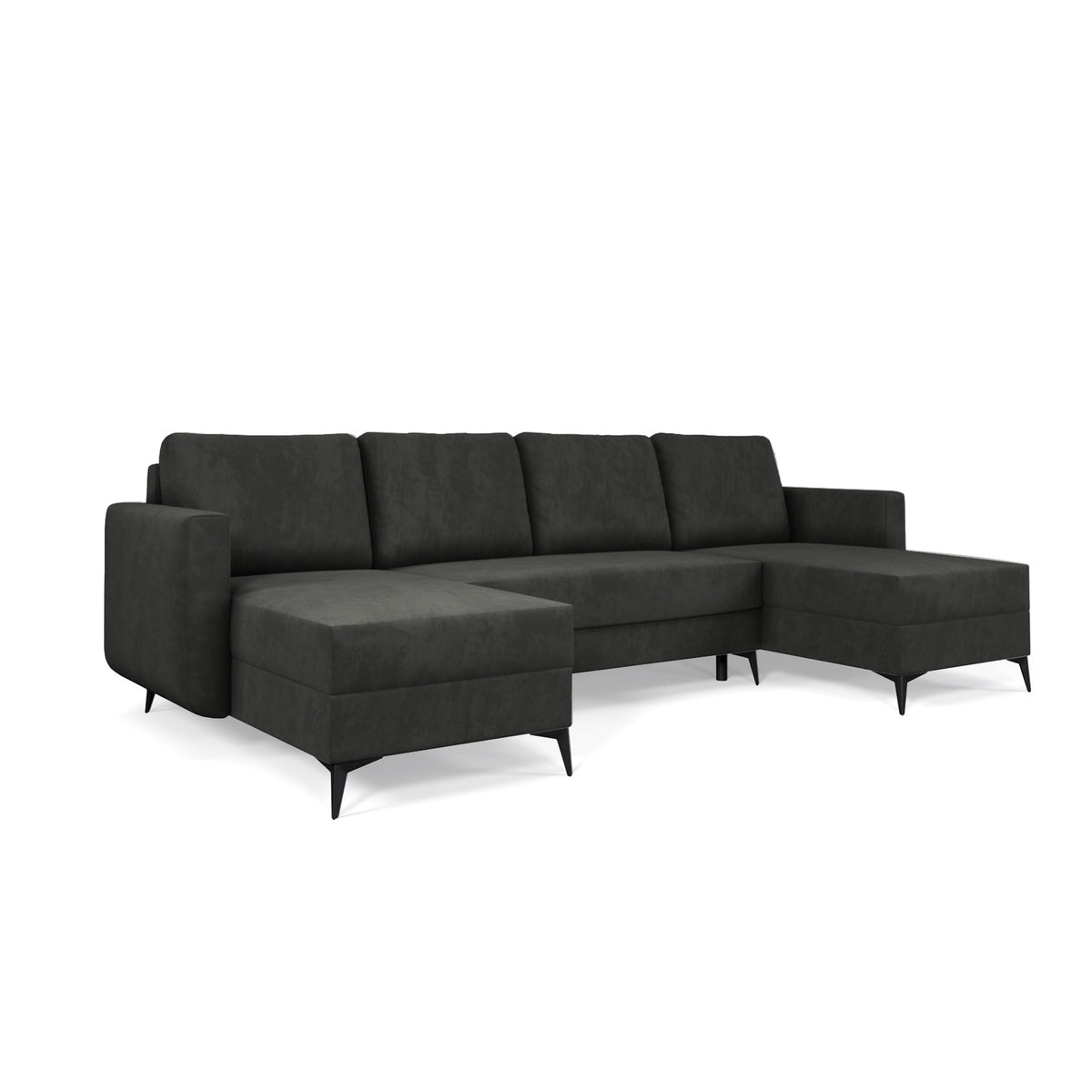 Forra U-shaped corner sofa 303 cm in Graphite Grey (MANILA 19) with Manila velour fabric