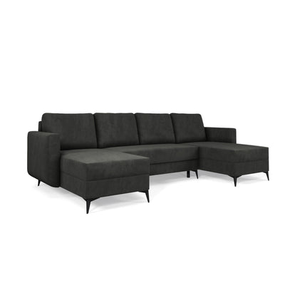 Forra U-shaped corner sofa 303 cm in Graphite Grey (MANILA 19) with Manila velour fabric