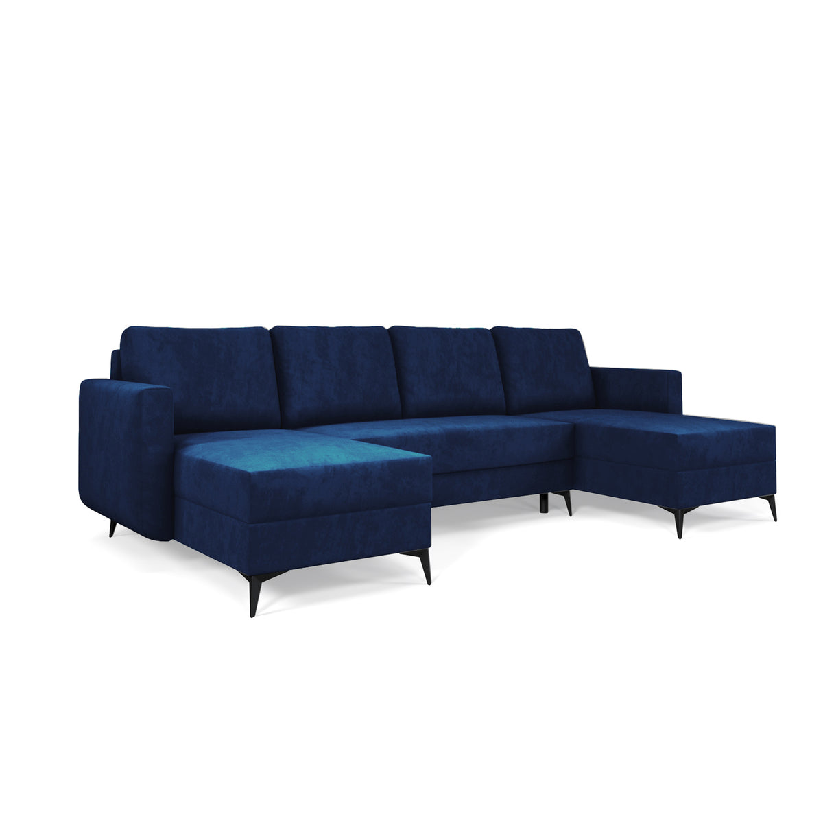Forra U-shaped corner sofa 303 cm in Midnight Sapphire (MANILA 26) on tall, slender legs