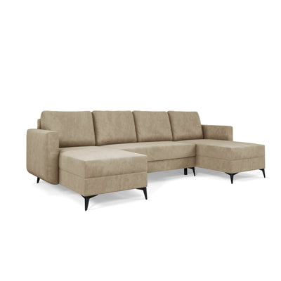 Forra U-shaped corner sofa 303 cm in Powdered Walnut (MANILA 02) in a warm beige shade