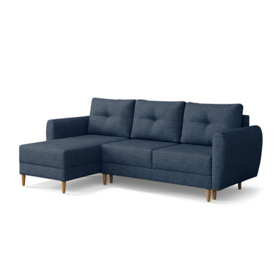 Harmi corner sofa bed in Stormy Navy (SAWANA 20), left-hand version, Sawana woven fabric