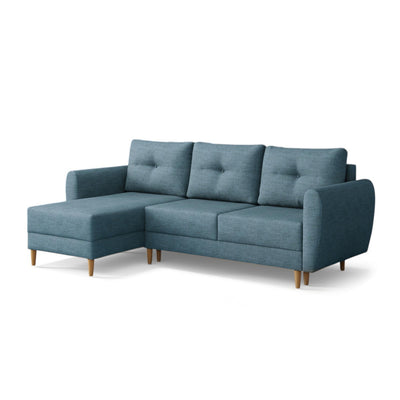 Harmi corner sofa bed in Navy Rock (SAWANA 33), left-hand version, Sawana woven fabric