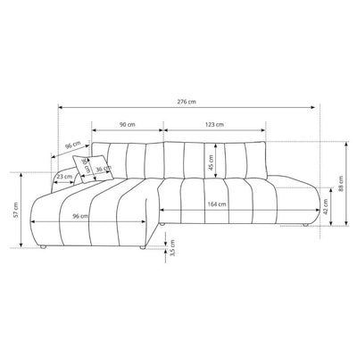 Narożnik z funkcją spania DL 276 cm w stylu nowoczesnym | BALOA