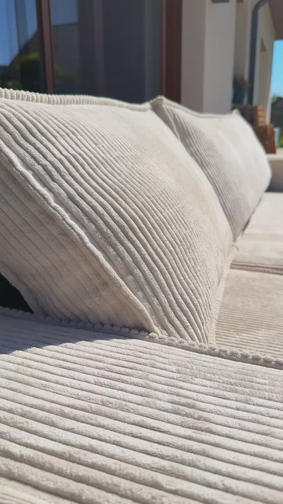 Narożnik Agi uniwersalny z funkcją spania 3-osobowy 200x142–154 w stylu loft – wideo prezentujące produkt