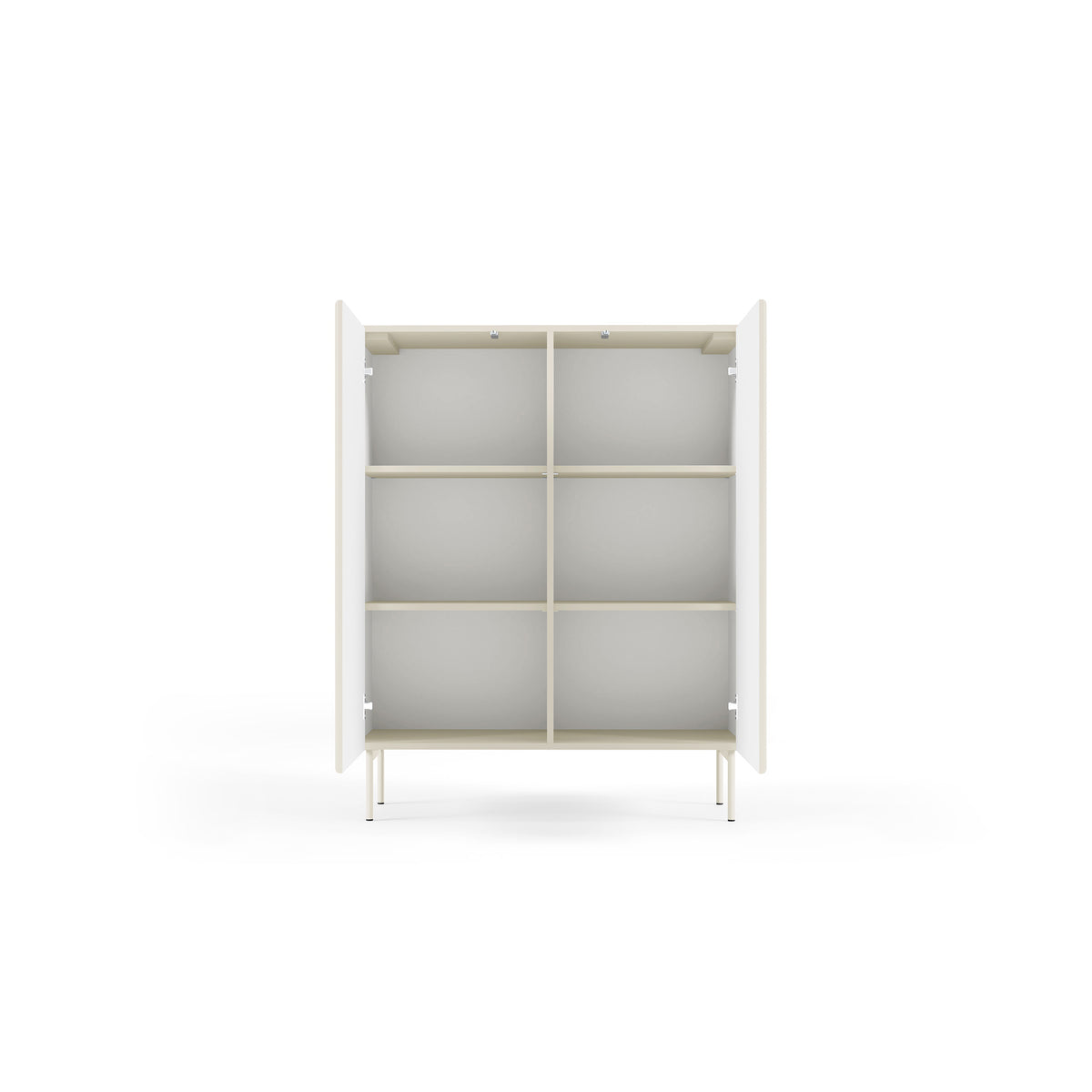 Komoda MuzZI wysoka z drzwiami 99x123 w stylu nowoczesnym – z otwartymi frontami