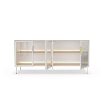 Komoda Lummer 181x83 z drzwiami w stylu eleganckim – z otwartymi frontami