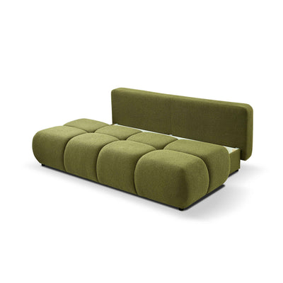 Sofa 3-osobowa z funkcją spania 142x200 w stylu miękkiego minimalizmu | Milorya