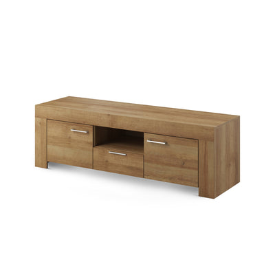 Zestaw RTV z półką 155x50+155x20 w stylu nowoczesnym – model Gorky – zdjęcie główne | Pillovely