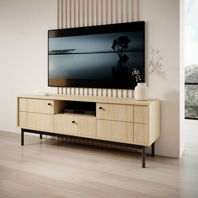 Szafka RTV Sabi 154x57 w stylu minimalistycznym – zdjęcie 7